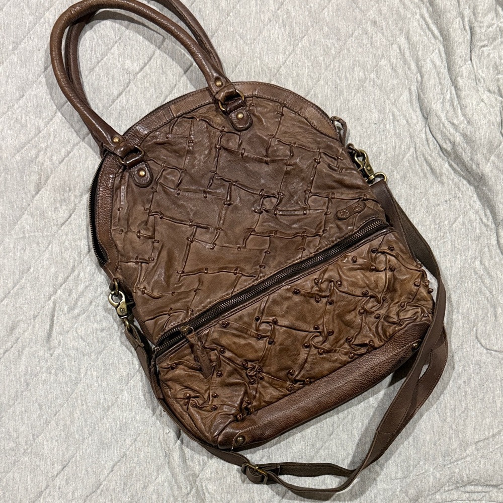 Bed Stu Distressed Brown Leather Backpack